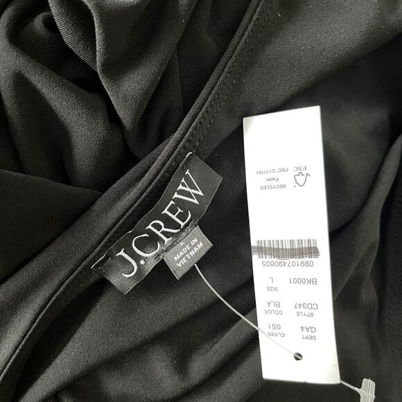 J.Crew Cap Sleeve Midi Dress in Matte Jersey Black Size Large NEW with tags! - Picture 7 of 7